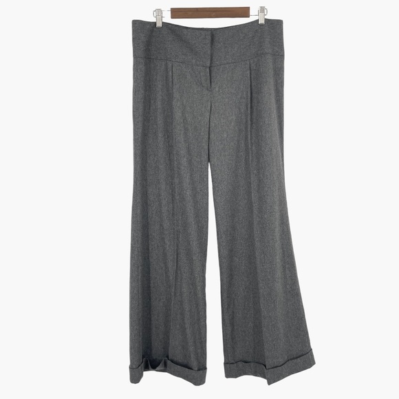 Cynthia‎ Steffe Gray High Rise Wool Blend Wide Legged Trousers - Picture 1 of 8